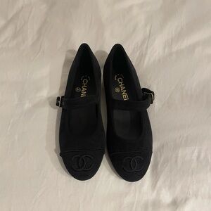 Black Mary Jane CC Cap-Toe Flat Shoes